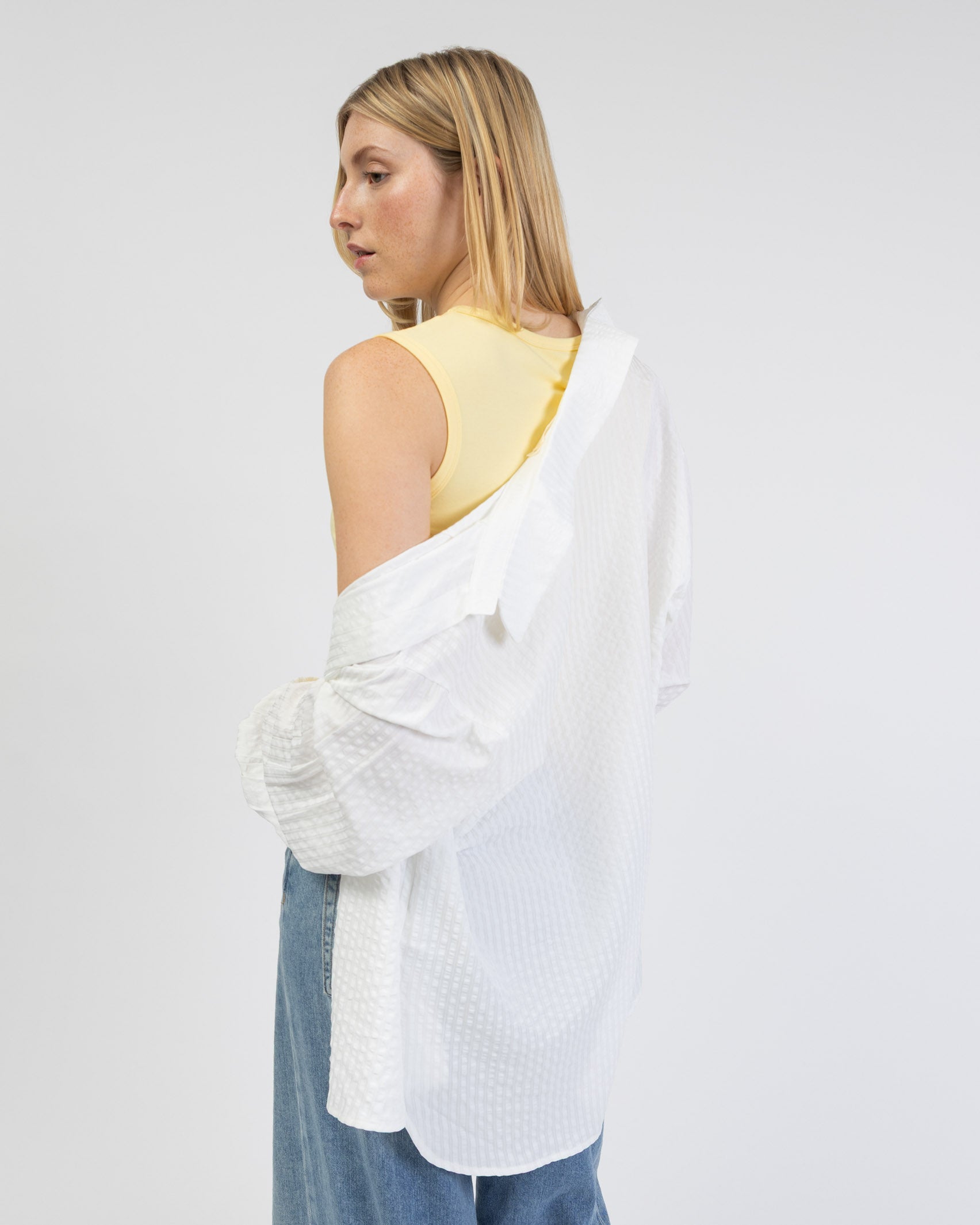 Weiße Oversize Bluse