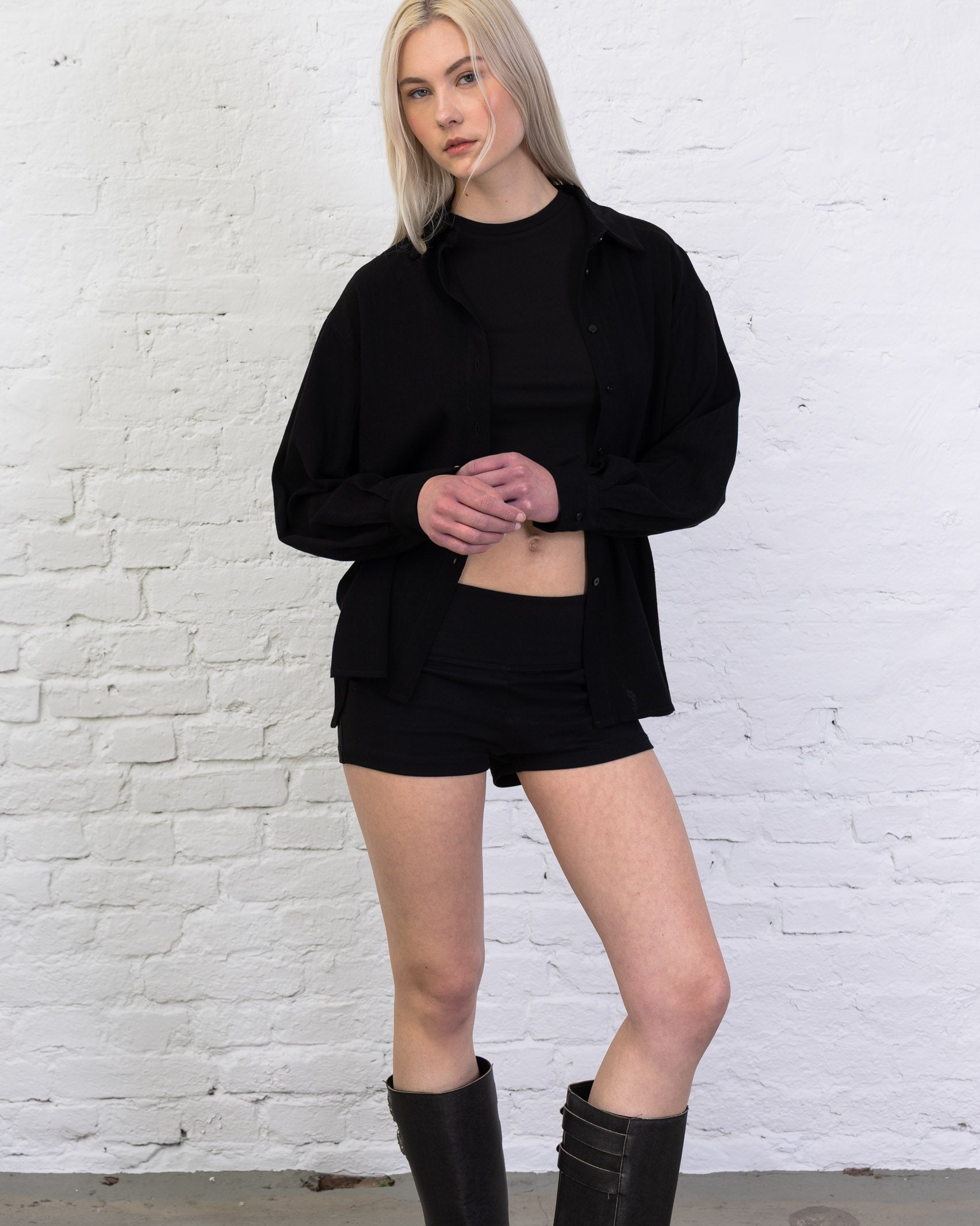 Klassische Bluse aus Leinen-Mix