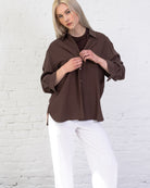 Klassische Bluse aus Leinen-Mix