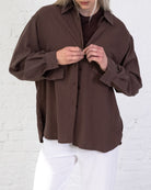 Klassische Bluse aus Leinen-Mix