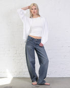 Klassische Bluse aus Leinen-Mix