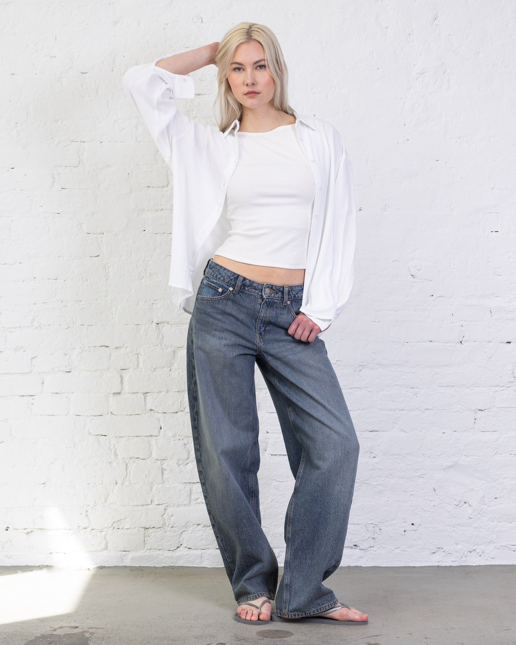 Klassische Bluse aus Leinen-Mix
