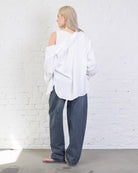 Klassische Bluse aus Leinen-Mix