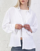 Klassische Bluse aus Leinen-Mix