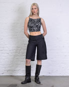 Basic Top mit tiefem Rückenausschnitt mit Zebraprint