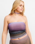 Gerafftes Bandeau Top im Ombré Muster - Broke + Schön