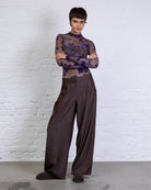 Mesh Body mit samtigem Blumenprint