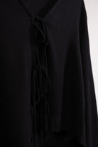Bluse mit Bindebändern aus Leinen-Mix