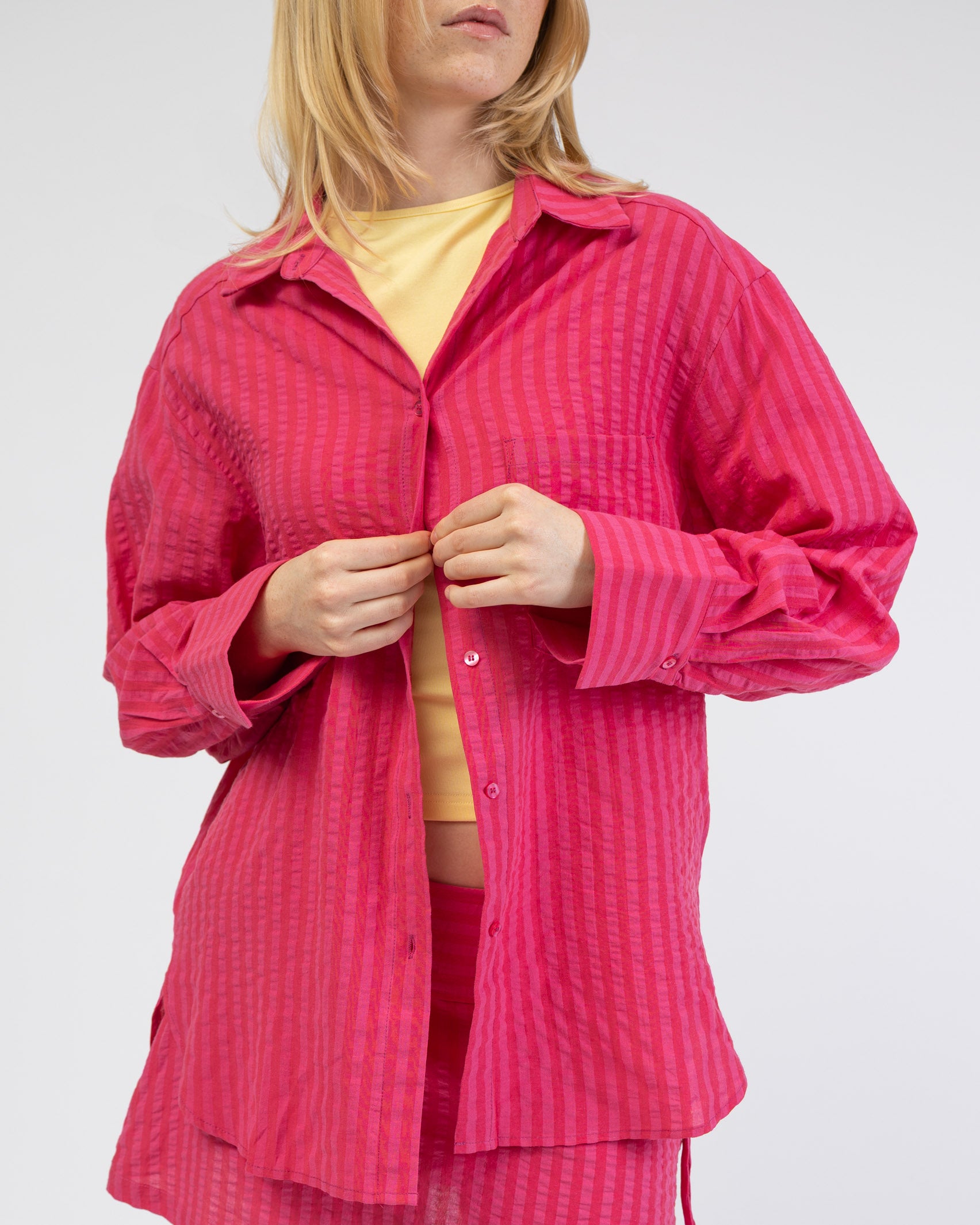 Pink Rot gestreifte Bluse