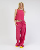 Pink Rot gestreifte Hose