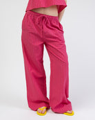 Pink Rot gestreifte Hose