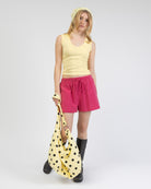 Pink Rot gestreifte Shorts