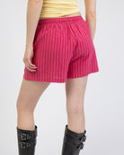 Pink Rot gestreifte Shorts