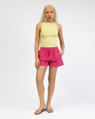 Pink Rot gestreifte Shorts