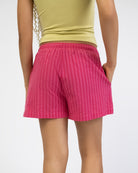 Pink Rot gestreifte Shorts