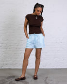 Lockere, gestreifte Shorts