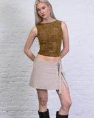 Boatneck Top mit floralem Muster