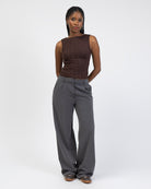 Top mit U-Boot Ausschnitt aus Spitze