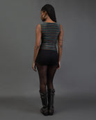 Top mit bunt glitzernden Streifen