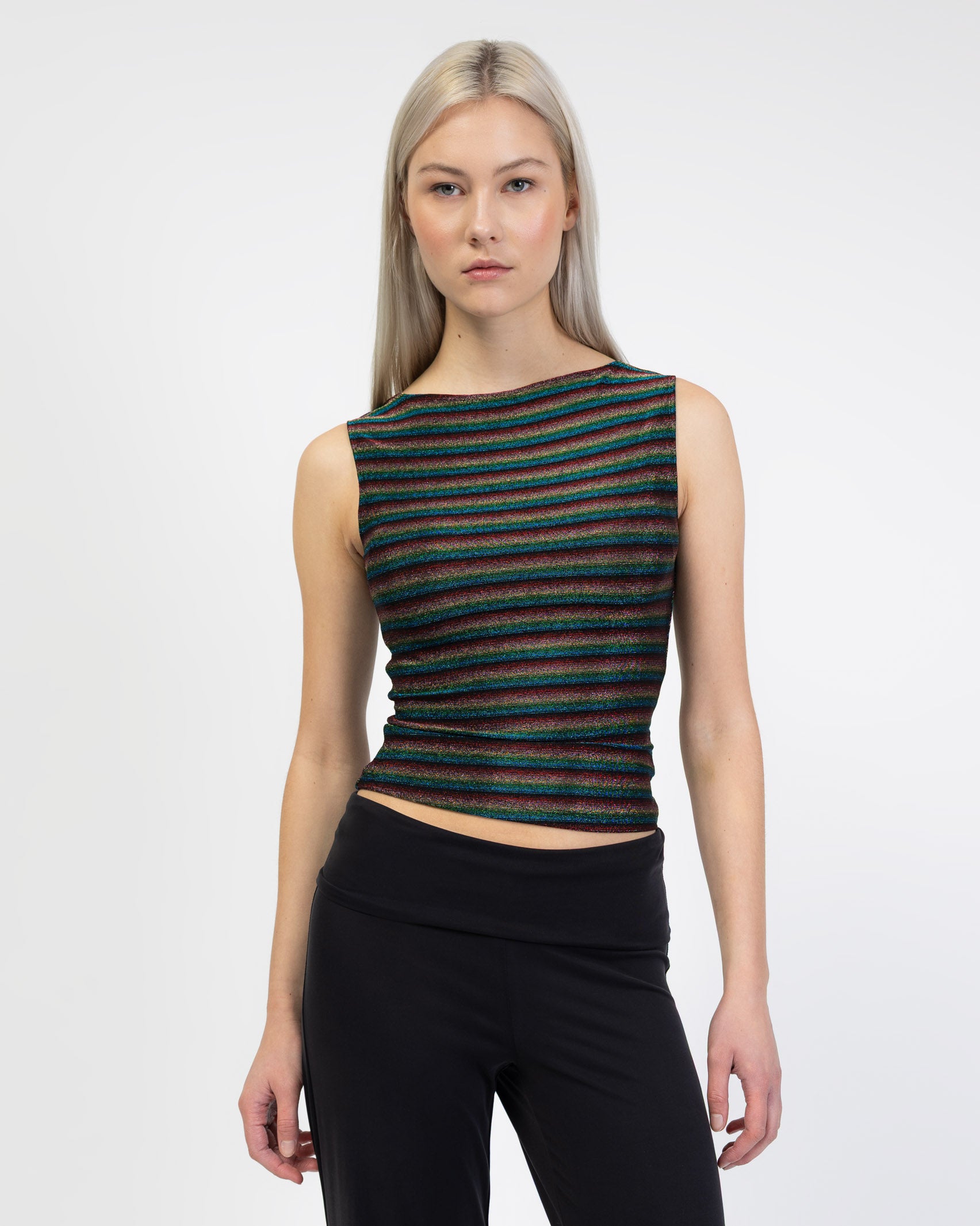 Top mit bunt glitzernden Streifen