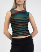 Top mit bunt glitzernden Streifen