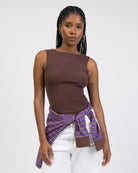 Basic Top mit U-Boot Ausschnitt