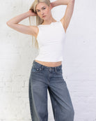 Basic Top mit U-Boot Ausschnitt