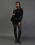 Langarmshirt mit tiefem Rückenausschnitt