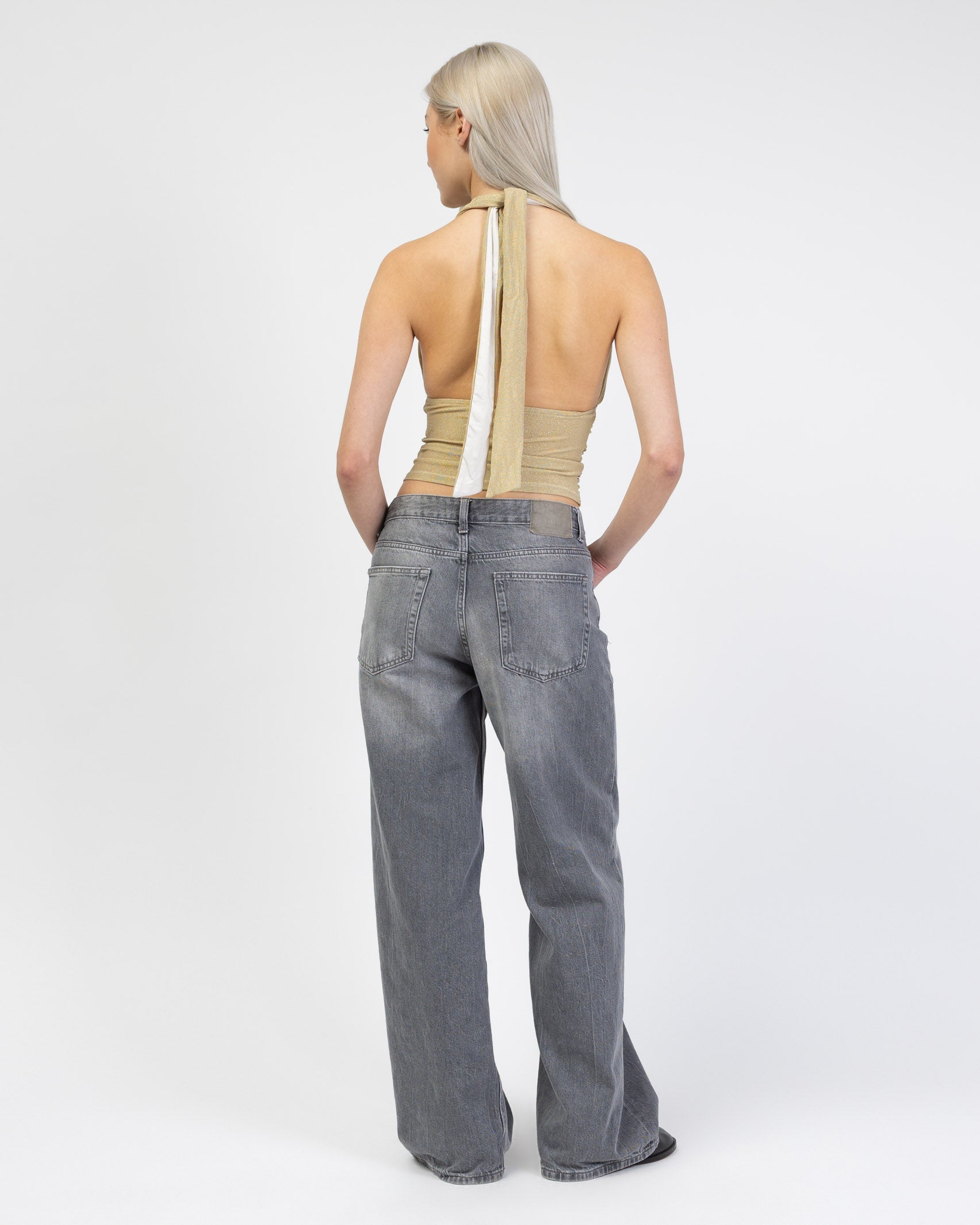 Neckholdertop mit Glitzer