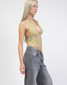 Neckholdertop mit Glitzer