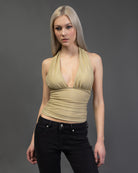 Neckholdertop mit Glitzer