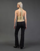 Neckholdertop mit Glitzer