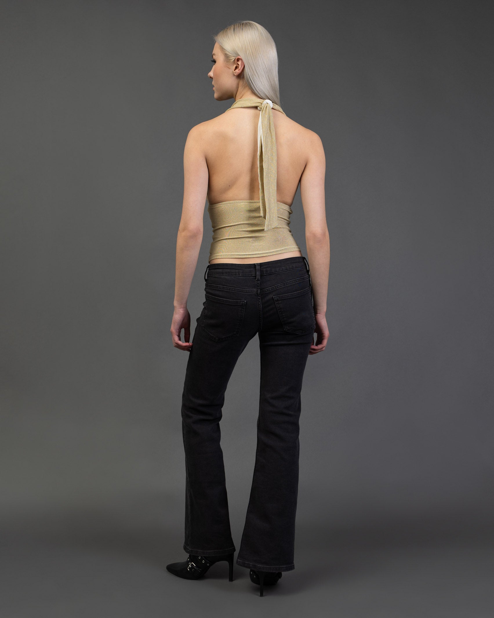 Neckholdertop mit Glitzer