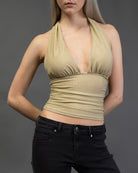 Neckholdertop mit Glitzer