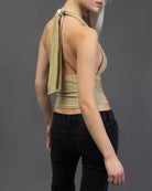 Neckholdertop mit Glitzer