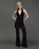 Neckholdertop mit Glitzer