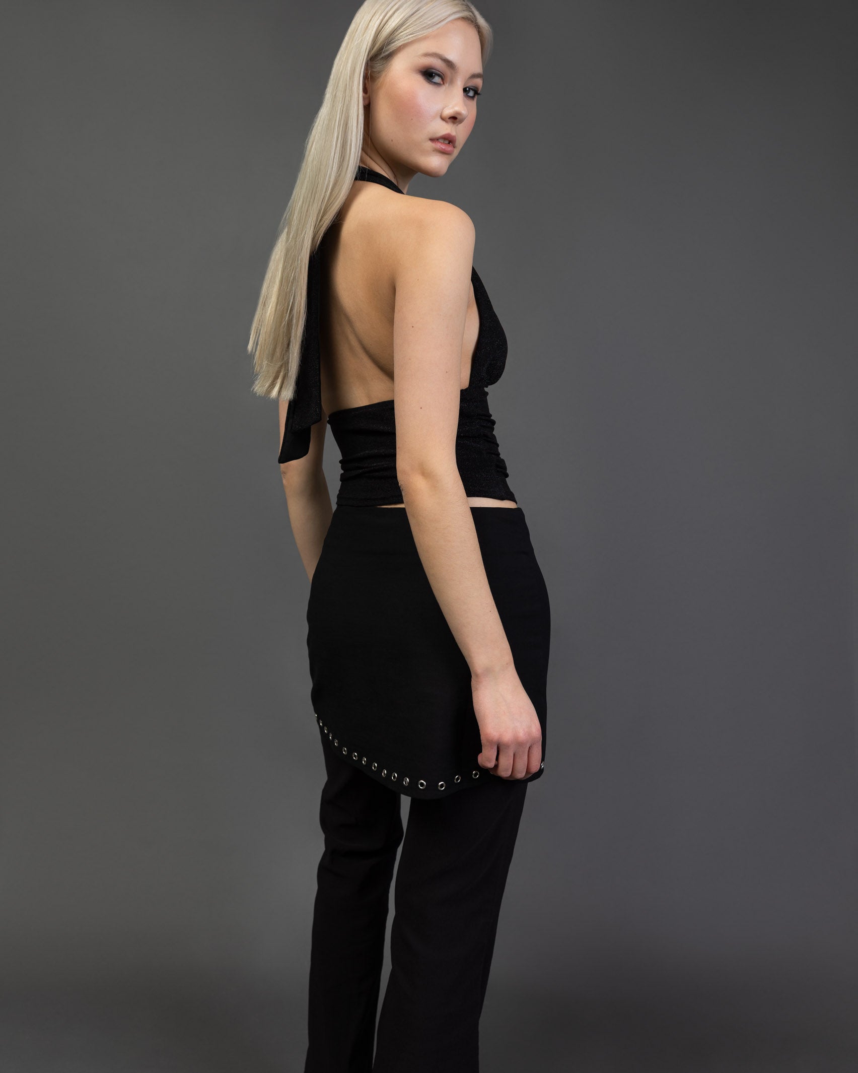 Neckholdertop mit Glitzer