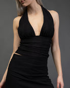 Neckholdertop mit Glitzer