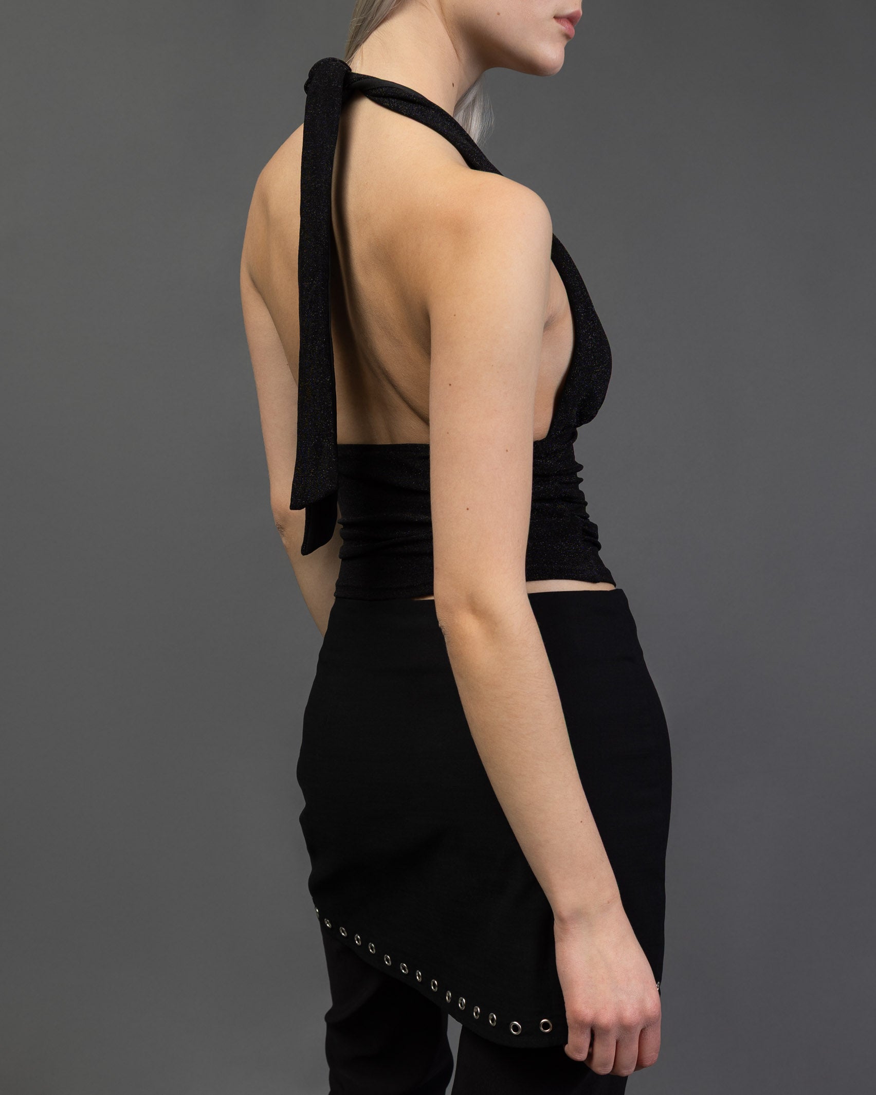 Neckholdertop mit Glitzer