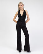 Neckholdertop mit Glitzer