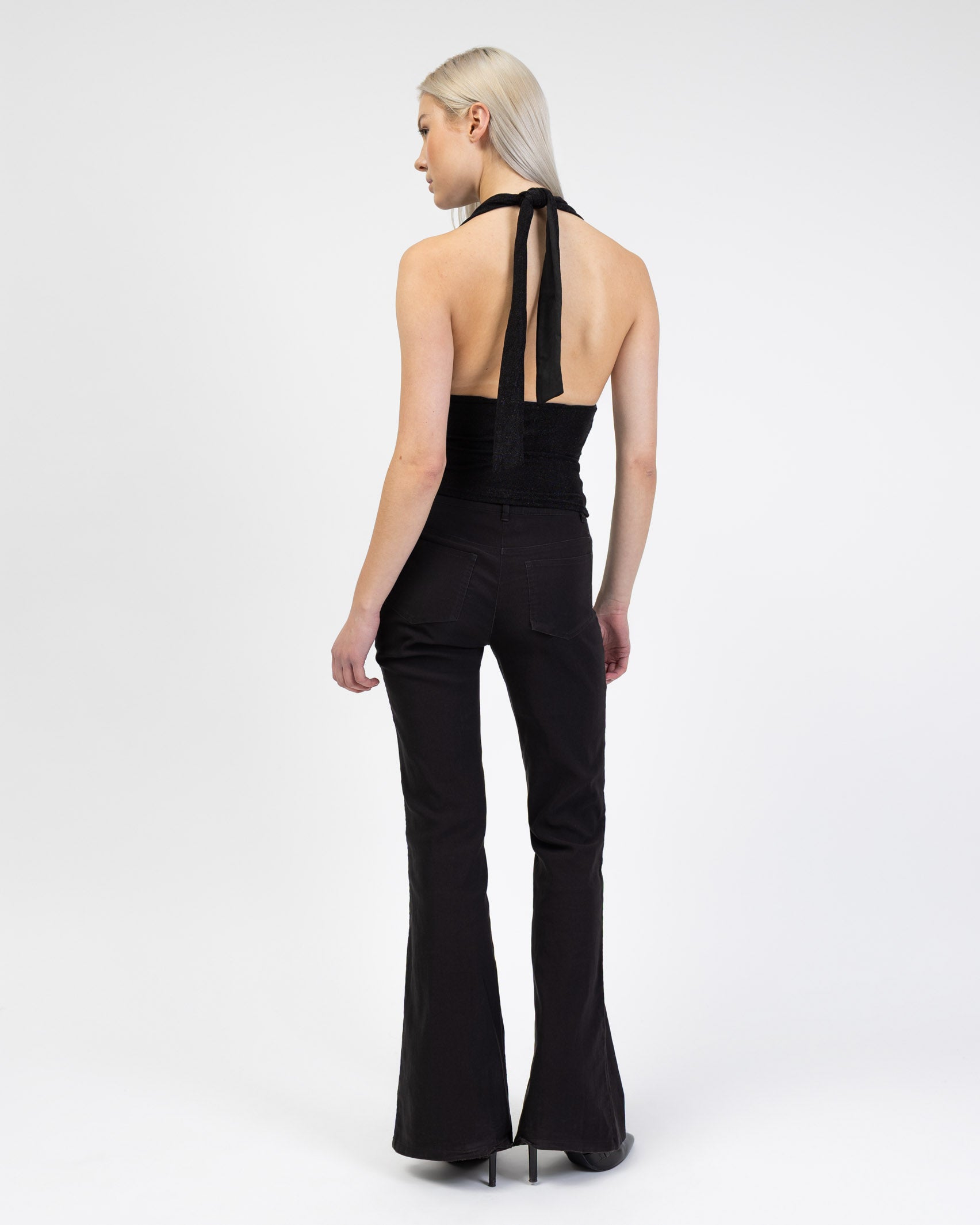 Neckholdertop mit Glitzer