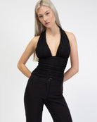 Neckholdertop mit Glitzer