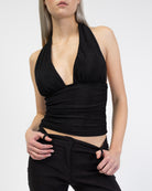 Neckholdertop mit Glitzer