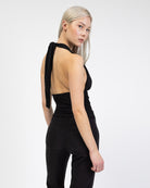 Neckholdertop mit Glitzer