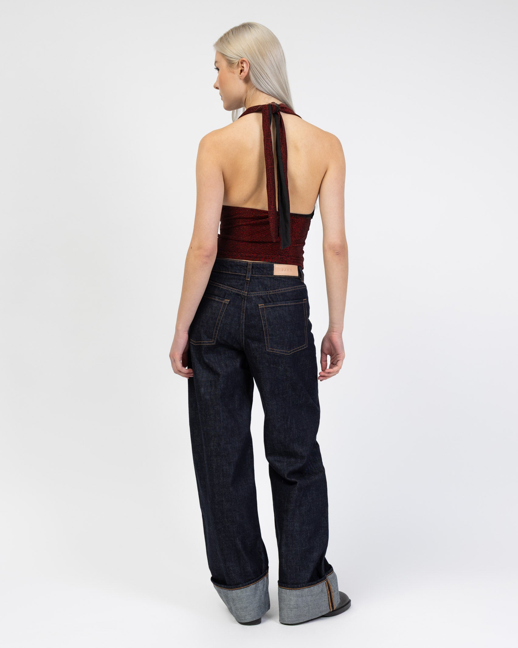 Neckholdertop mit Glitzer