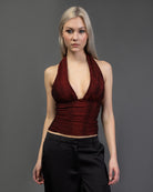 Neckholdertop mit Glitzer