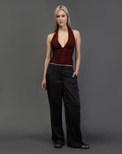 Neckholdertop mit Glitzer