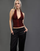 Neckholdertop mit Glitzer