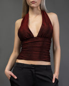 Neckholdertop mit Glitzer