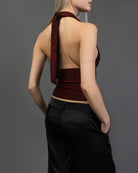 Neckholdertop mit Glitzer